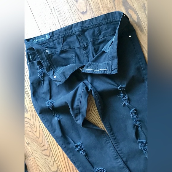 Armani A /X Black Distressed black Denim  size 38 - Picture 9 of 9